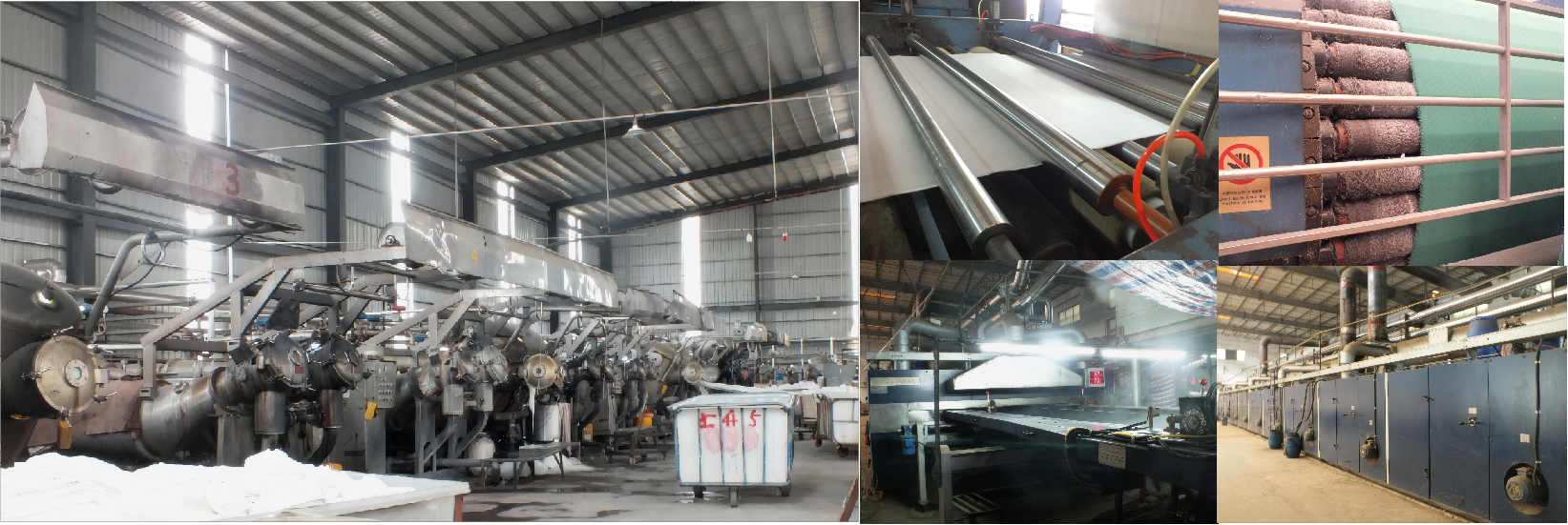 dyeing, setting, finishing